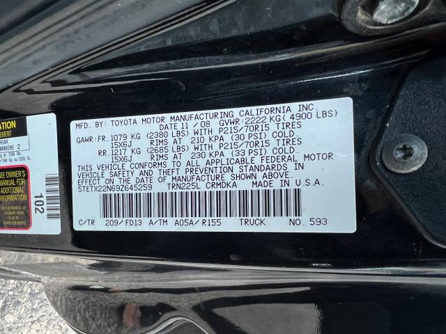 Photo 9 VIN: 5TETX22N69Z645258 - TOYOTA TACOMA ACC 