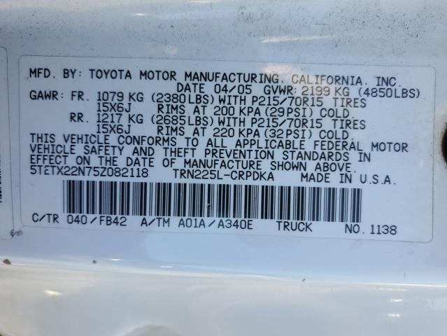 Photo 11 VIN: 5TETX22N75Z082118 - TOYOTA TACOMA ACC 