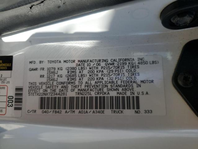 Photo 12 VIN: 5TETX22NX7Z344281 - TOYOTA TACOMA ACC 