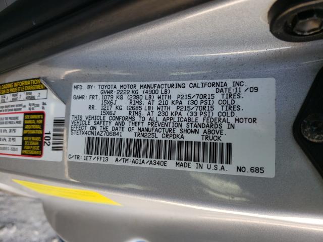 Photo 9 VIN: 5TETX4CN1AZ706841 - TOYOTA TACOMA ACC 