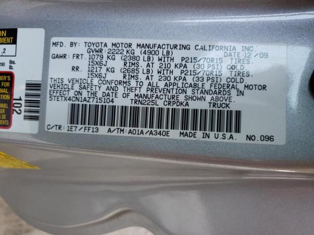 Photo 9 VIN: 5TETX4CN1AZ715104 - TOYOTA TACOMA ACC 