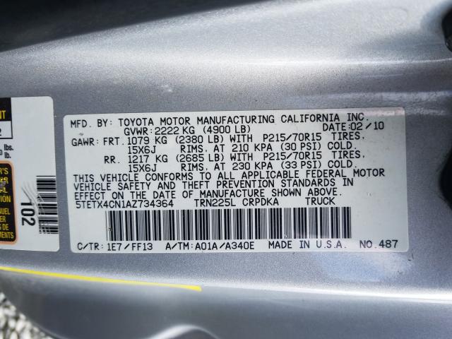 Photo 9 VIN: 5TETX4CN1AZ734364 - TOYOTA TACOMA ACC 