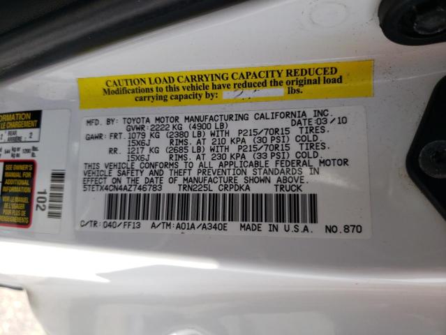 Photo 11 VIN: 5TETX4CN4AZ746783 - TOYOTA TACOMA ACC 