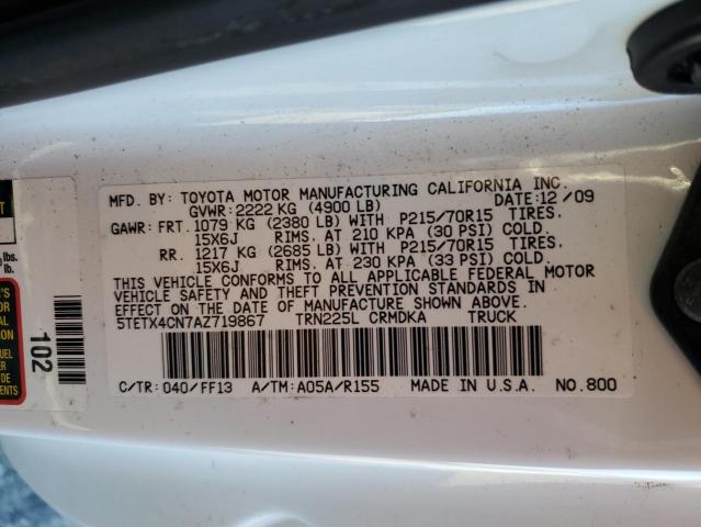 Photo 12 VIN: 5TETX4CN7AZ719867 - TOYOTA TACOMA ACC 