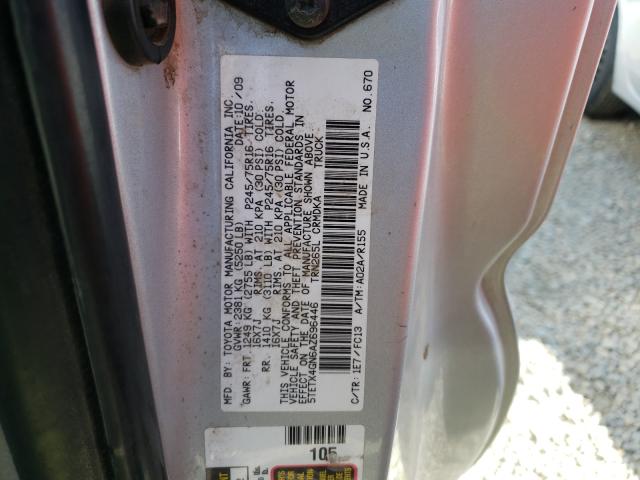 Photo 9 VIN: 5TETX4GN6AZ696446 - TOYOTA TACOMA PRE 