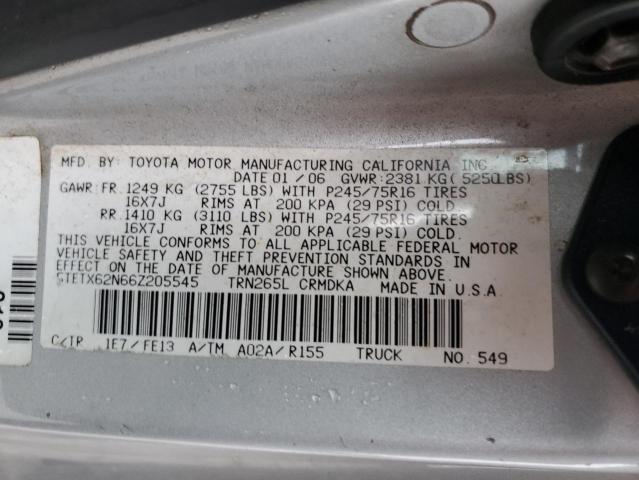 Photo 11 VIN: 5TETX62N66Z205545 - TOYOTA TACOMA PRE 