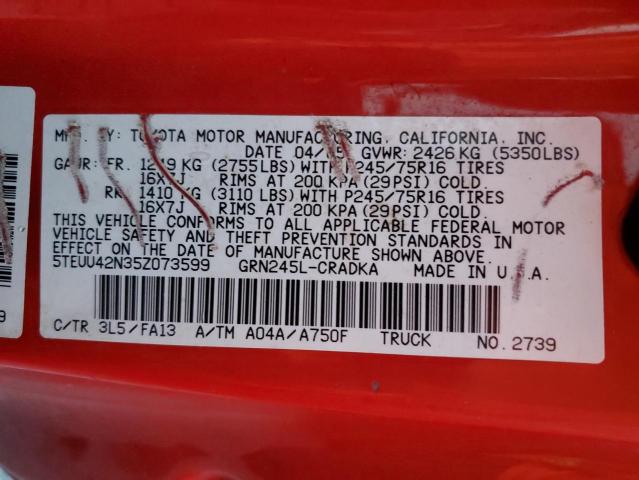 Photo 11 VIN: 5TEUU42N35Z073599 - TOYOTA TACOMA ACC 