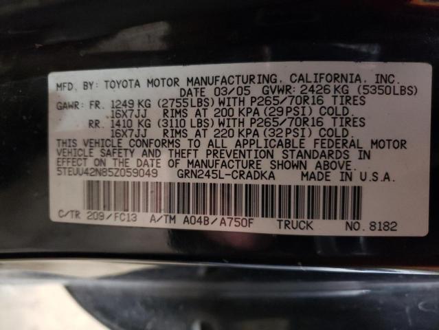 Photo 11 VIN: 5TEUU42N85Z059049 - TOYOTA TACOMA ACC 