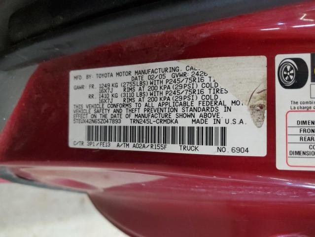 Photo 11 VIN: 5TEUX42N65Z047893 - TOYOTA TACOMA ACC 