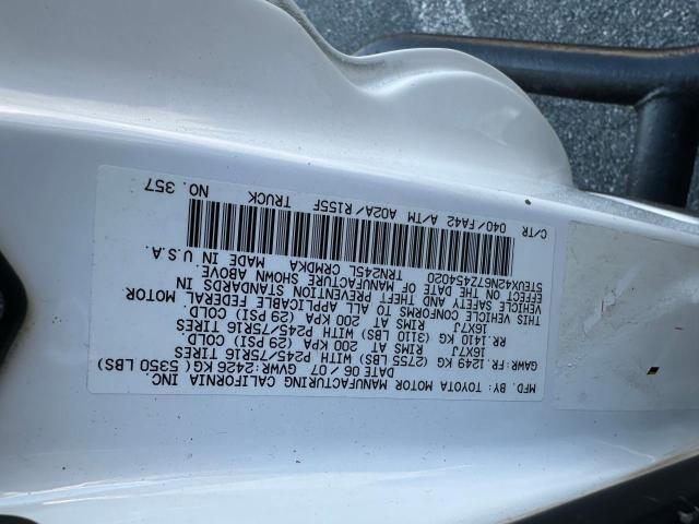 Photo 9 VIN: 5TEUX42N67Z454020 - TOYOTA TACOMA ACC 