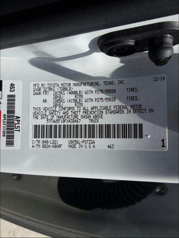 Photo 9 VIN: 5TFAW5F10FX438467 - TOYOTA TUNDRA CRE 