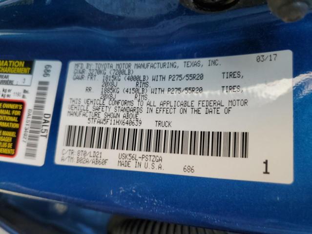 Photo 11 VIN: 5TFAW5F11HX640639 - TOYOTA TUNDRA CRE 