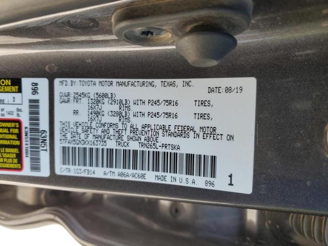 Photo 11 VIN: 5TFAX5GN3KX163735 - TOYOTA TACOMA DOU 