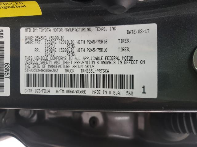 Photo 9 VIN: 5TFAX5GN4HX086303 - TOYOTA TACOMA DOU 