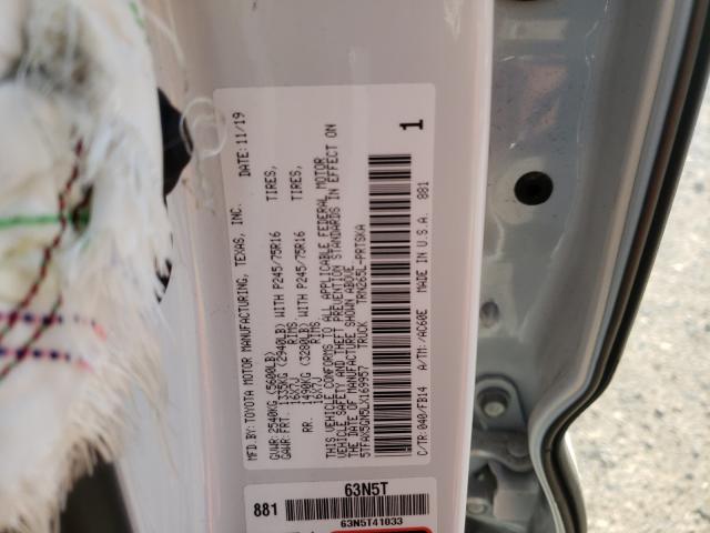 Photo 9 VIN: 5TFAX5GN5LX169957 - TOYOTA TACOMA DOU 