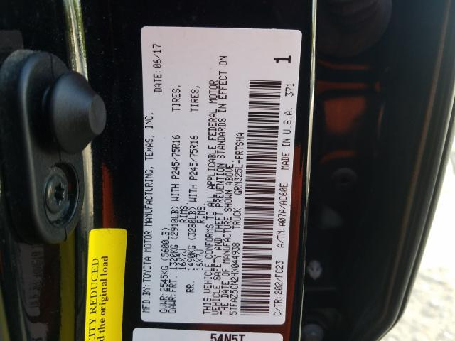 Photo 9 VIN: 5TFAZ5CN2HX044938 - TOYOTA TACOMA DOU 