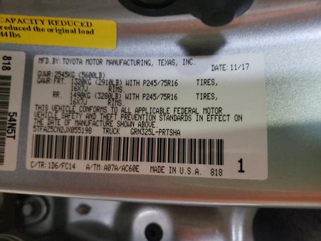 Photo 9 VIN: 5TFAZ5CN2JX055198 - TOYOTA TACOMA DOU 