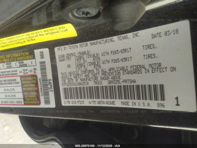 Photo 8 VIN: 5TFAZ5CN2JX062510 - TOYOTA TACOMA 