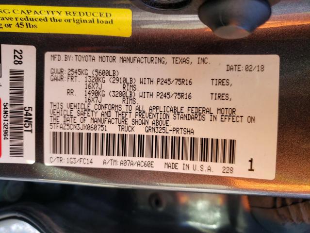 Photo 9 VIN: 5TFAZ5CN3JX060751 - TOYOTA TACOMA DOU 