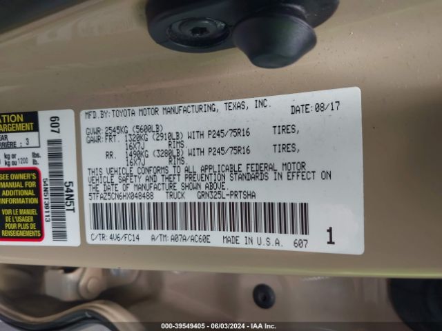 Photo 8 VIN: 5TFAZ5CN6HX048488 - TOYOTA TACOMA 