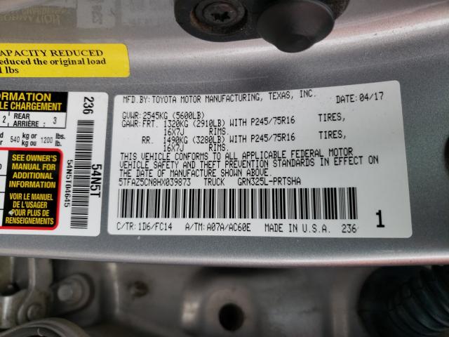 Photo 8 VIN: 5TFAZ5CN8HX039873 - TOYOTA TACOMA DOU 