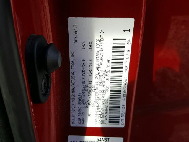 Photo 9 VIN: 5TFAZ5CN9HX044063 - TOYOTA TACOMA DOU 