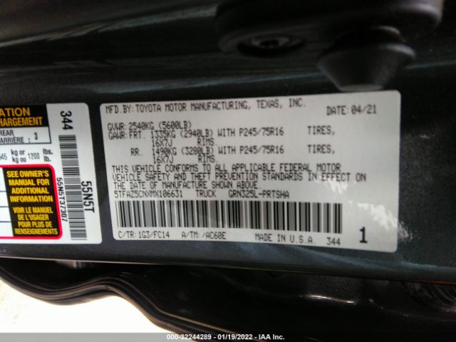 Photo 8 VIN: 5TFAZ5CNXMX106631 - TOYOTA TACOMA 2WD 