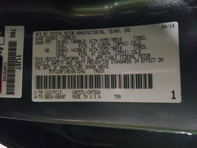 Photo 11 VIN: 5TFCW5F19EX017242 - TOYOTA TUNDRA DOU 