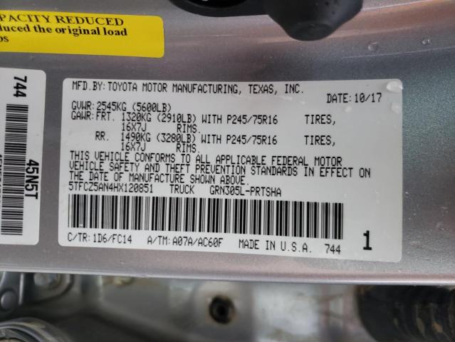 Photo 9 VIN: 5TFCZ5AN4HX120851 - TOYOTA TACOMA DOU 