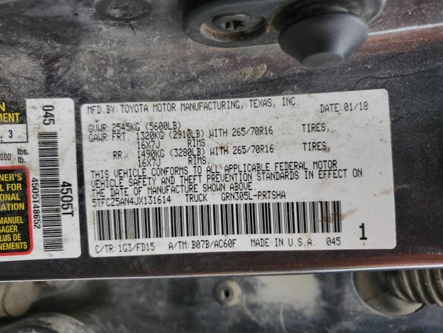 Photo 11 VIN: 5TFCZ5AN4JX131614 - TOYOTA TACOMA DOU 