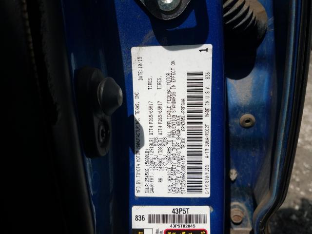 Photo 9 VIN: 5TFCZ5AN6GX004159 - TOYOTA TACOMA DOU 