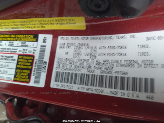 Photo 8 VIN: 5TFCZ5ANXHX078797 - TOYOTA TACOMA 