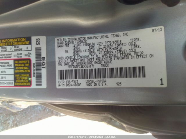 Photo 8 VIN: 5TFDW5F12EX323171 - TOYOTA TUNDRA 