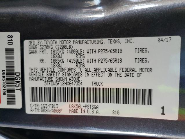 Photo 12 VIN: 5TFDW5F12HX647354 - TOYOTA TUNDRA CRE 