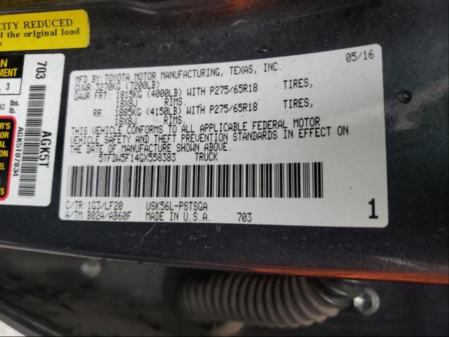 Photo 9 VIN: 5TFDW5F14GX558383 - TOYOTA TUNDRA CRE 