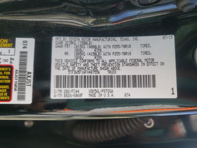 Photo 9 VIN: 5TFDW5F16FX487556 - TOYOTA TUNDRA CRE 