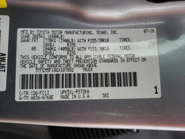 Photo 11 VIN: 5TFEM5F10GX107882 - TOYOTA TUNDRA CRE 