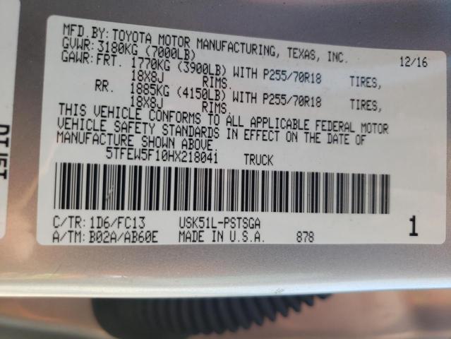 Photo 12 VIN: 5TFEW5F10HX218041 - TOYOTA TUNDRA CRE 