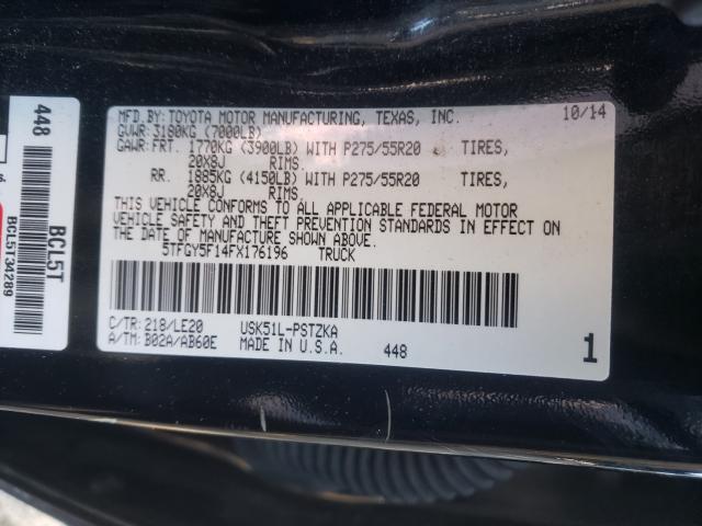 Photo 9 VIN: 5TFGY5F14FX176196 - TOYOTA TUNDRA CRE 