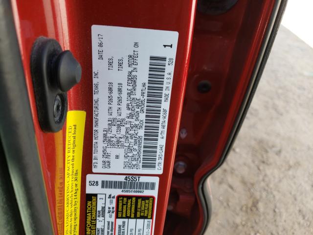 Photo 9 VIN: 5TFGZ5AN5HX098585 - TOYOTA TACOMA DOU 