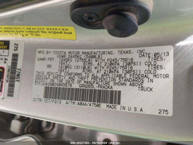 Photo 8 VIN: 5TFJU4GN0DX045678 - TOYOTA TACOMA 