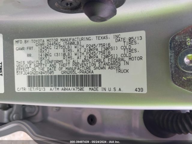 Photo 8 VIN: 5TFJU4GN2DX045505 - TOYOTA TACOMA 