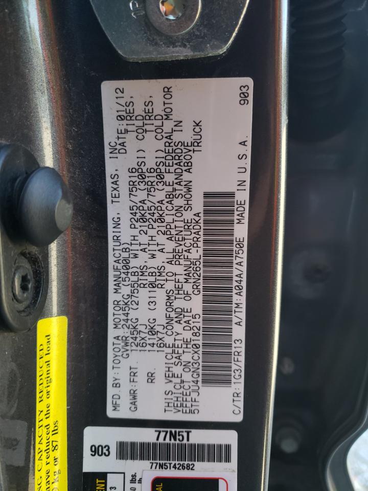 Photo 11 VIN: 5TFJU4GN3CX018215 - TOYOTA TACOMA 