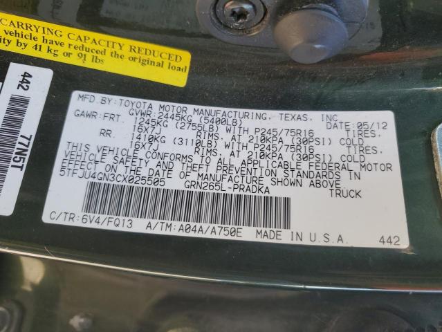 Photo 11 VIN: 5TFJU4GN3CX025505 - TOYOTA TACOMA DOU 