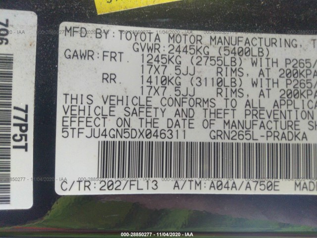 Photo 8 VIN: 5TFJU4GN5DX046311 - TOYOTA TACOMA 