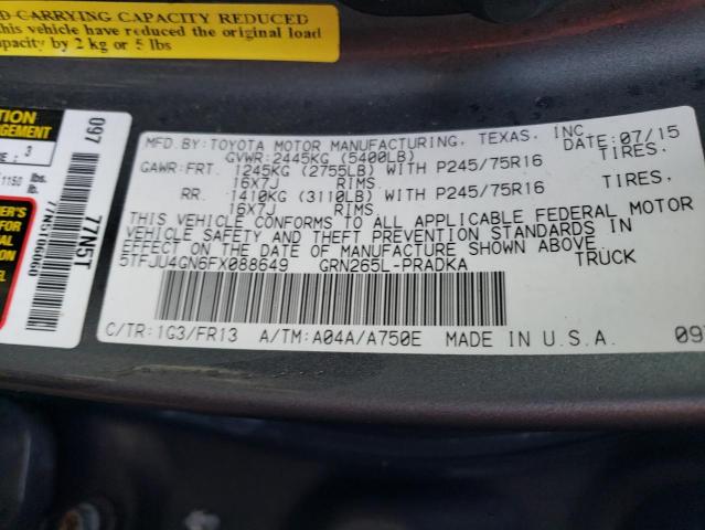 Photo 9 VIN: 5TFJU4GN6FX088649 - TOYOTA TACOMA DOU 