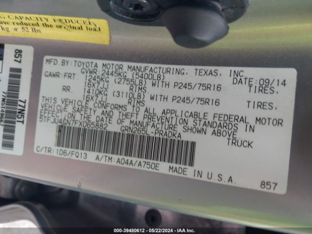 Photo 8 VIN: 5TFJU4GN7FX065882 - TOYOTA TACOMA 