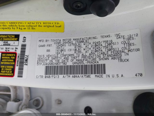 Photo 8 VIN: 5TFJU4GN8DX037702 - TOYOTA TACOMA 