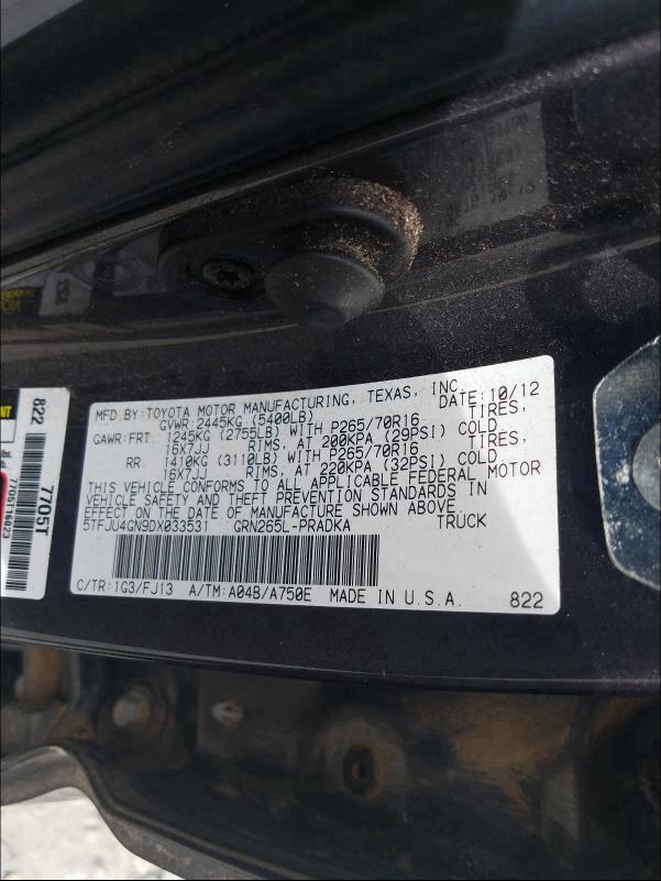 Photo 9 VIN: 5TFJU4GN9DX033531 - TOYOTA TACOMA DOU 