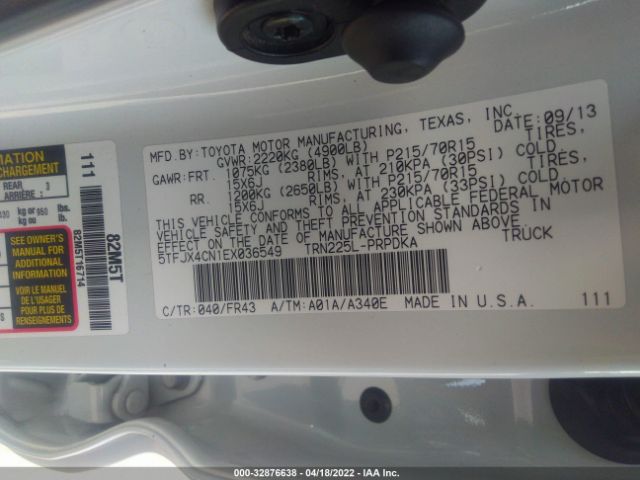 Photo 8 VIN: 5TFJX4CN1EX036549 - TOYOTA TACOMA 